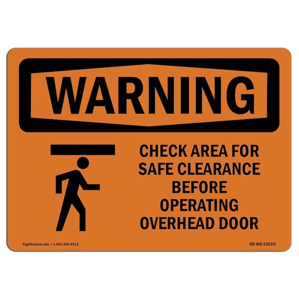 Safety Sign, OSHA WARNING, 3.5" Height, Check Area For Safe Clearance, Landscape, 10PK